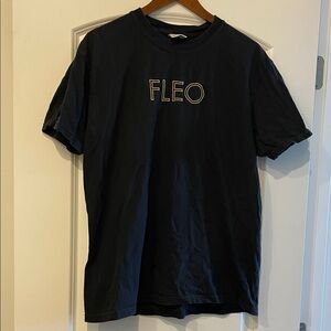 Fleo oversized heavyweight shirt gold embroidery L